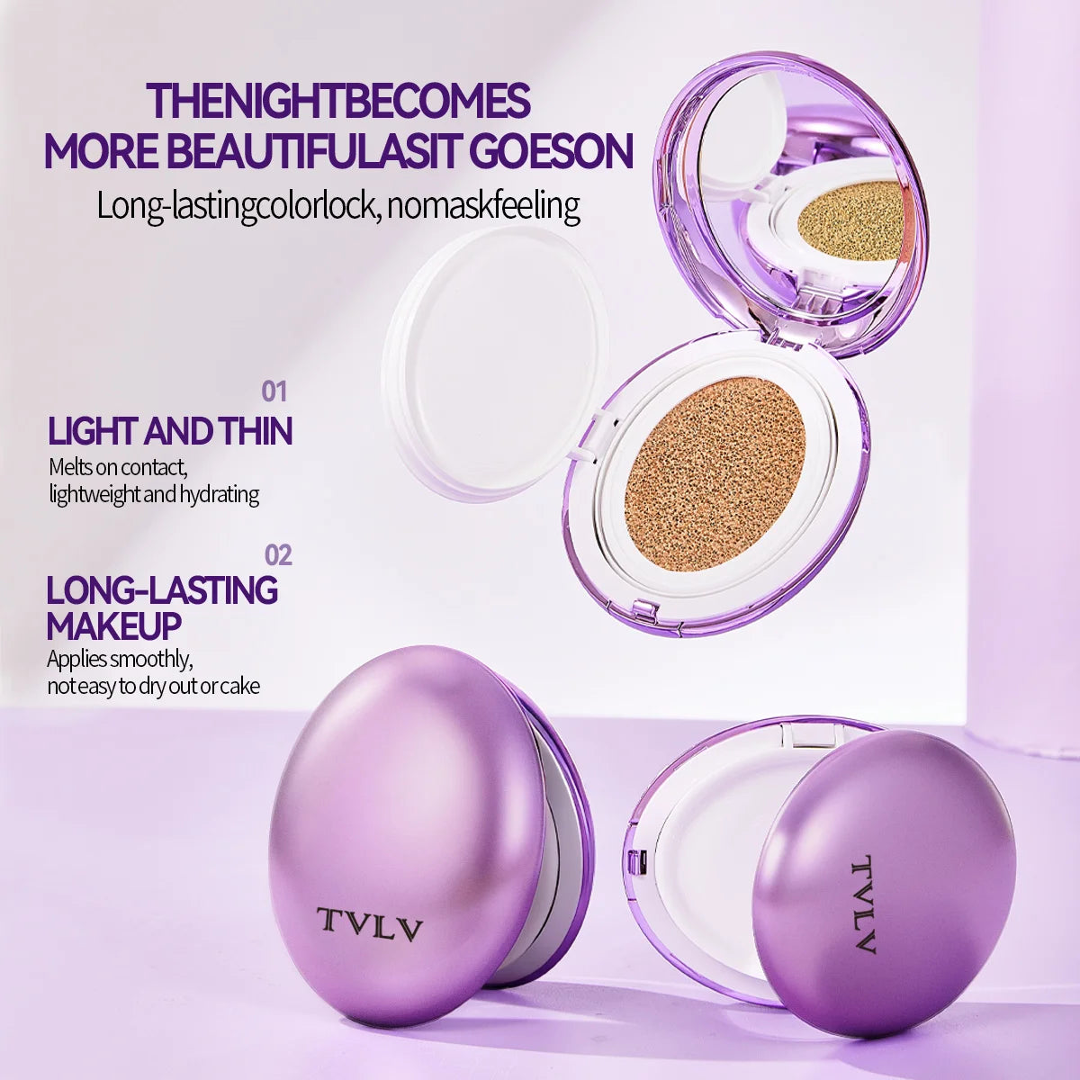 Air Cushion Foundation - Long-Lasting Matte, Conceal Flaws, Flawless Base Zpaxo