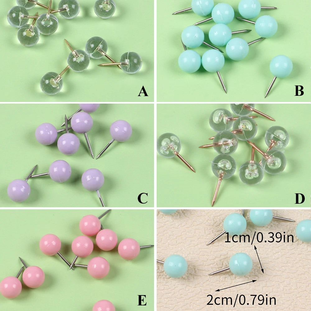 Push Pins Map Tacks with Plastic Beads Head for Cork Board Multi-Color Map Pins for Travel Map Board Pins Bulletin Board Office Zpaxo