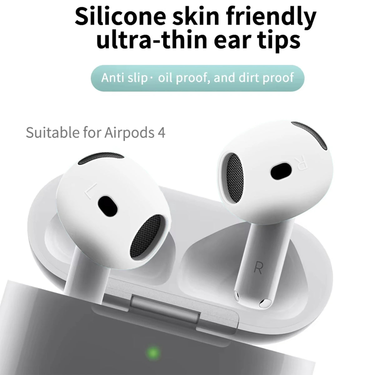 Anti-Slip Ear Covers Eartips For Apple AirPods 4 Replacement Ultra Thin Earbuds Cover Earphone Eartips For Airpods 4 Accessories Zpaxo