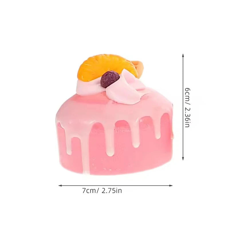 Realistic Artificial Cake Fake Model Pink Simulation Dessert Zpaxo