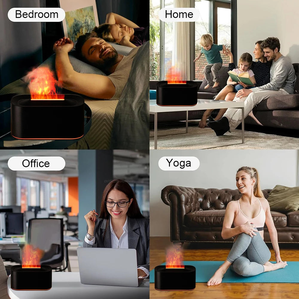 Aroma Humidifier Flame Essential Oils Diffuser Air Home Bedroom Mini Zpaxo