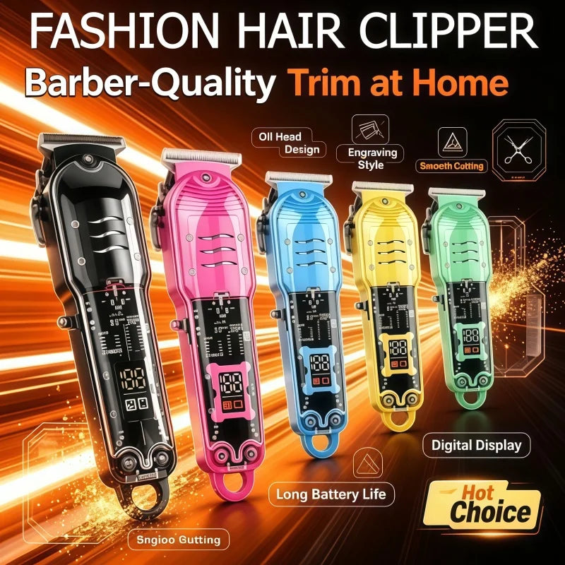 2026 Wireless Charging Hair Clipper Professional Scissors Electric Zpaxo