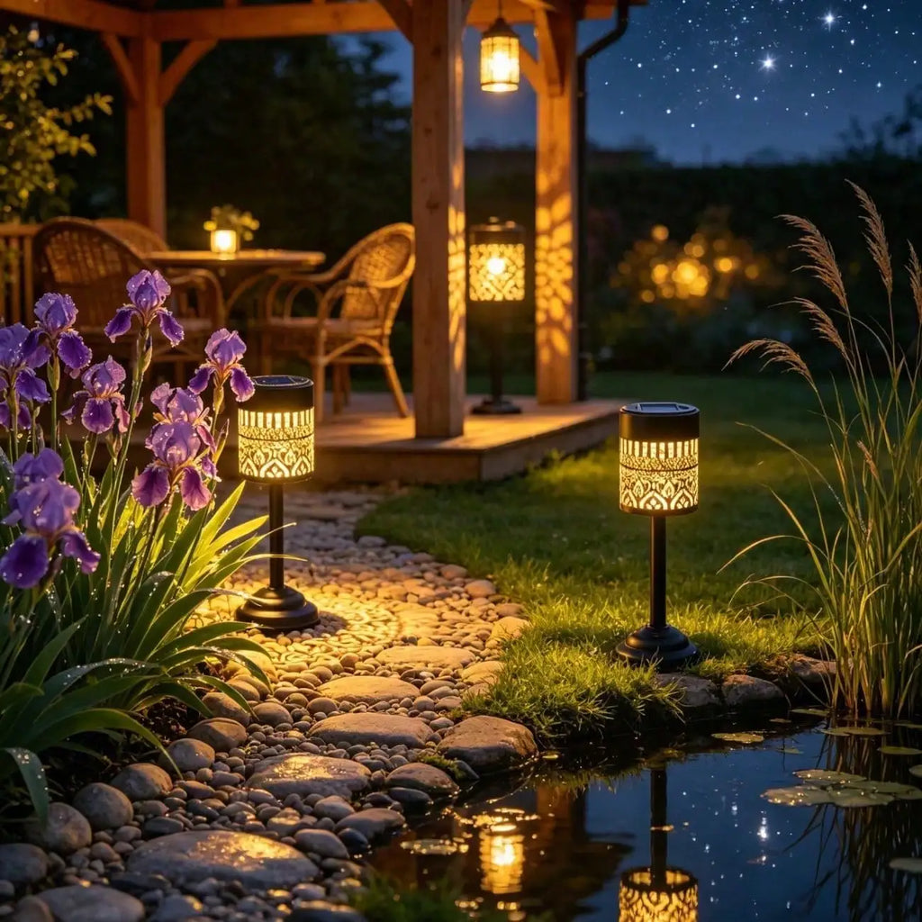 This Large LED Mandala Solar Outdoor Light Comes Portable Stand Emits Zpaxo