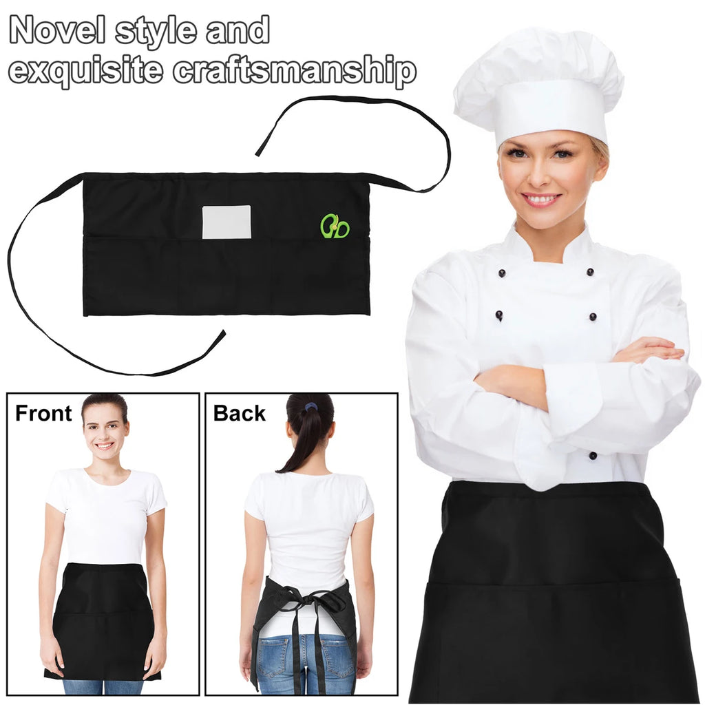 1/2PCS Kitchen Apron Retro Aprons Long/Short Waist Adjustable Ruffle Side Vintage Cooking Aprons with Pockets For Woman Men Work Zpaxo