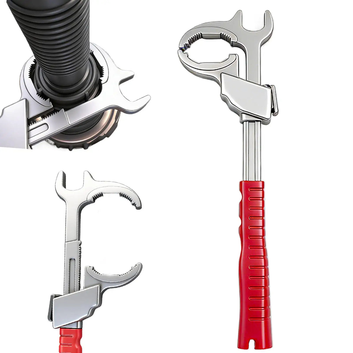 Self Adjusting Wrench Wide Jaw C Shape Tightening Tool Universal Pipe Zpaxo