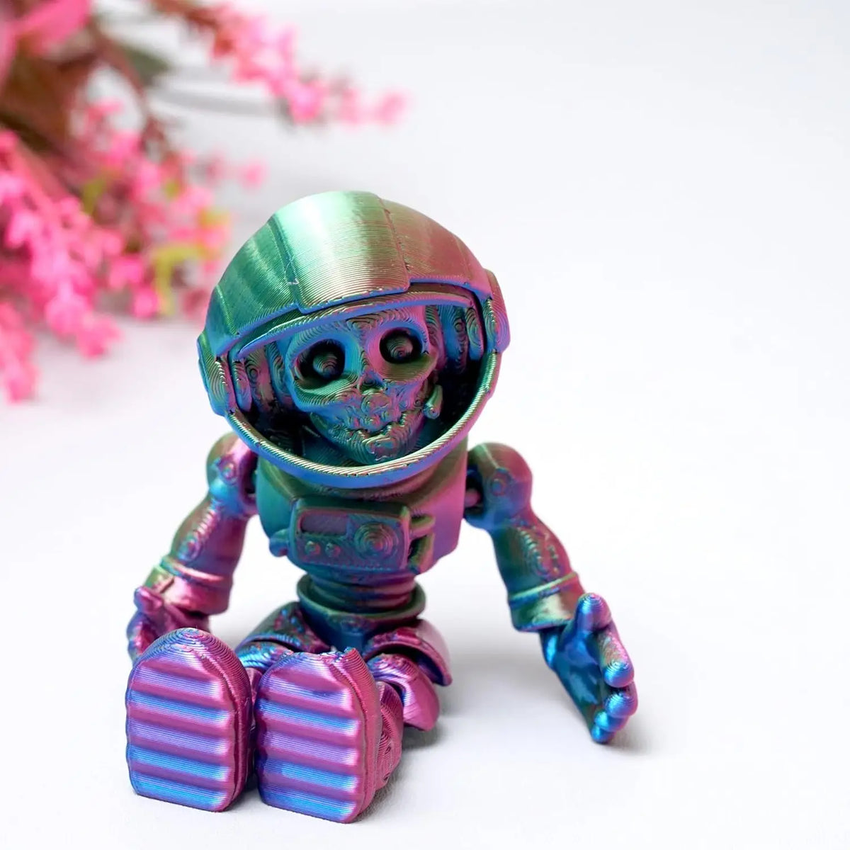3D Printed Space Zombie Skeleton Astronaut Flexible Realistic Zpaxo Blue-Green-Purple